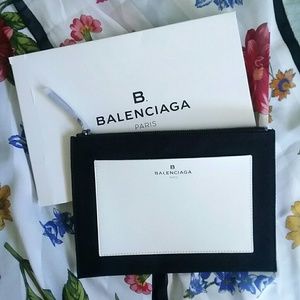 B. Balenciaga Clutch Pouch in Black and White